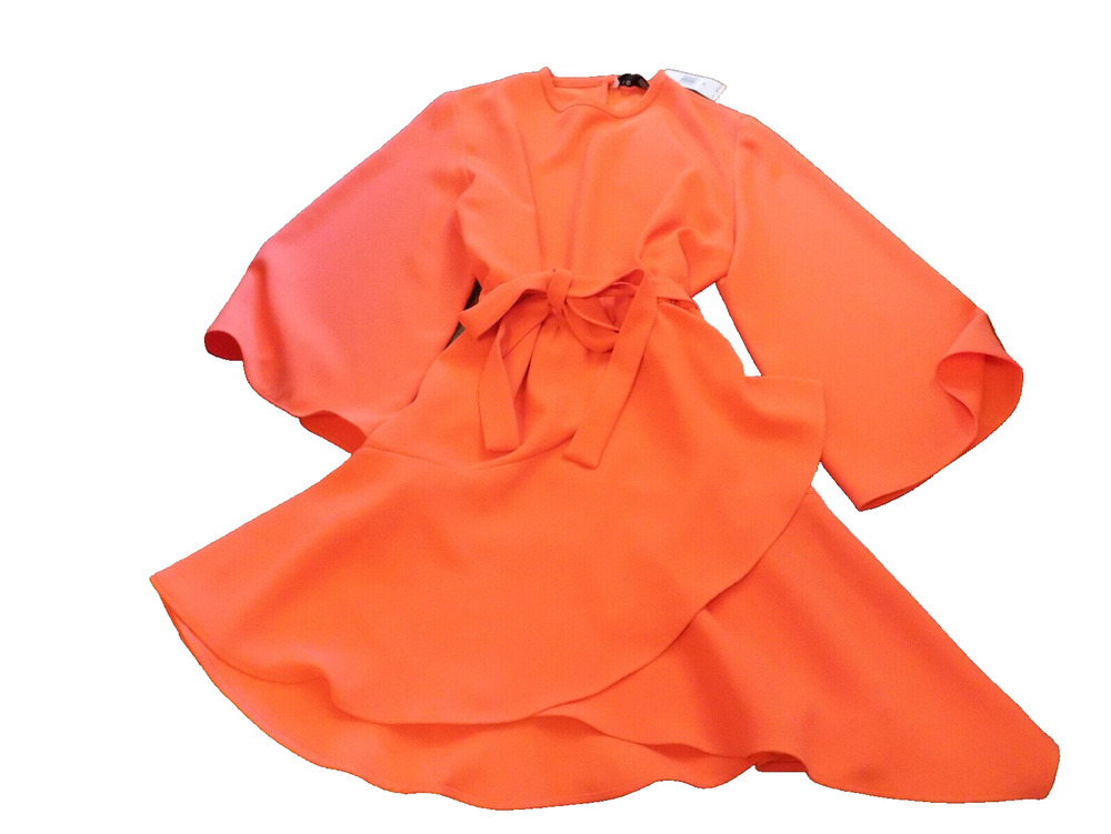 IRO New Orange Kimono Sleeve Short Layered Mini Dress sz 36 US 4 FABULOUS COLOR!